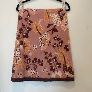 Persaman New York Mauve Floral Cotton Skirt Size 8